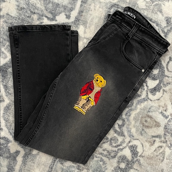Polo by Ralph Lauren Charcoal Jeans with Bear Embroidery - Picture 5 of 5